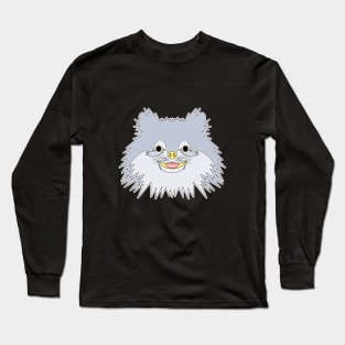 cute silver long haired puppy face Long Sleeve T-Shirt